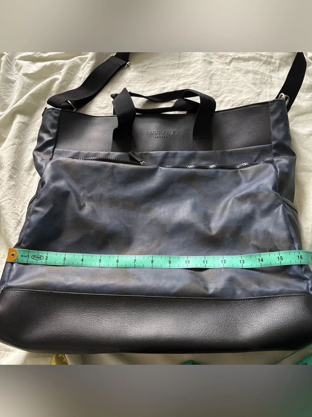 Duchamp London Blue Camo Tote Travel Bag Laptop Water Resistant Trolley Sleeve